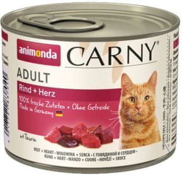 Animonda Cat | Carny Adult 200g | Mokra hrana za odrasle mačke - konzerva od 200g - Govedina i srca 200g