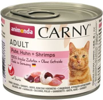 Animonda Cat | Carny Adult 200g | Mokra hrana za odrasle mačke - konzerva od 200g - puretina, piletina i škampi 200g