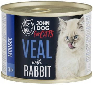 John Dog za mačke | Mačići | Mousse 200g - Mousse od teletine i zeca 200g