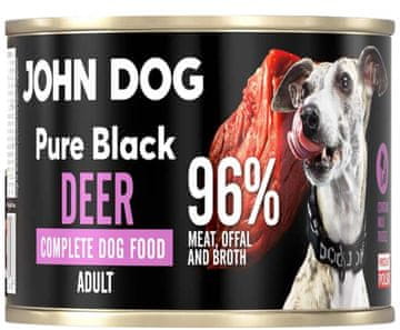 John Dog Adult | Pure Black | Mokra hrana za pse 200g - Deer 200g