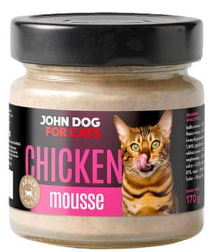 John Dog za mačke | Mokra pjena za mačke | Staklenka 170 g - Pileća pjena 170 g