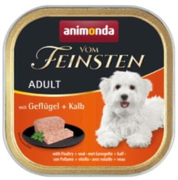 Animonda Dog | Vom Feinsten Adult | Mokra hrana za pse - posuda od 150 g - Perad i teletina 150 g