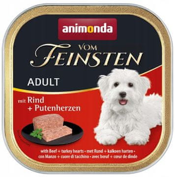 Animonda Dog | Vom Feinsten Adult | Mokra hrana za pse - posuda od 150 g - Goveđa i pureća srca 150 g