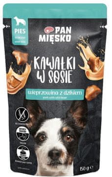 Pan Mięsko Mr. Meat | Mokra hrana za pse | Komadići u umaku 150 g - Svinjetina s divljom svinjetinom 150 g