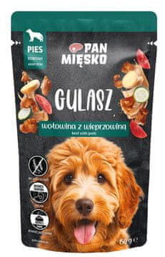 Pan Mięsko Gospodin Meat | Gulaš | Mokra hrana za pse - vrećica od 150 g - Govedina sa svinjetinom 150 g