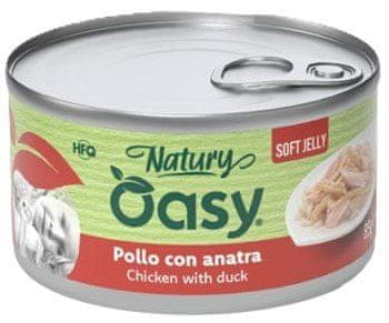 Oasy | Natury | Mokra hrana za mačke u želeu - konzerva 150 g - Piletina i patka 150 g