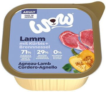 WOW | Mokra hrana za pse | Pladanj 150g - Janjetina s Kürbisom - janjetina s bundevom i koprivom 150g