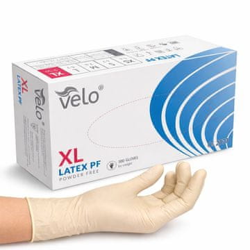 Velo XL - 100 kom. Lateksne dijagnostičke rukavice bez pudera, pakiranje od 100 komada