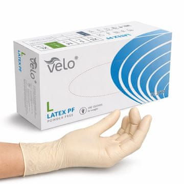 Velo L - 100 kom. Lateksne dijagnostičke rukavice bez pudera, pakiranje od 100 komada
