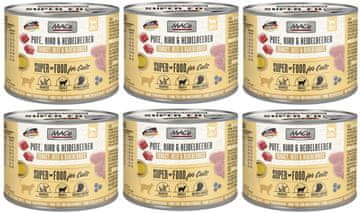 MAC's Mačka | Odrasli | Konzerva od 200 g - Puretina, Govedina i Borovnica 6 x 200 g