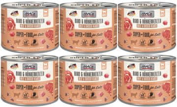 MAC's Mačka | Odrasli | Konzerva od 200 g - Goveđa pileća srca 6 x 200 g