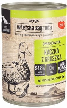 Wiejska Zagroda Pas | Mokra hrana za pse | 400g konzerva - Patka sa kruškom 400g