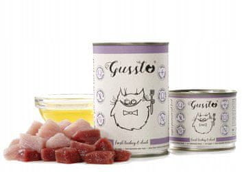 Gussto Cat | Svježe | Konzerva 400 g - Svježa puretina i patka | Puretina i patka 400 g