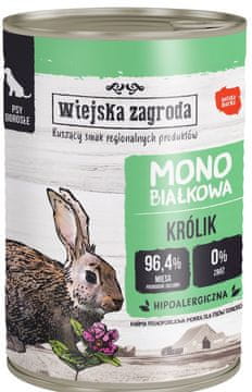 Wiejska Zagroda | Odrasla | Monoproteinska hrana za pse 400g - Zec 0,4kg