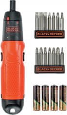 Black+Decker Wkrętak Elektryczny Śrubokręt Wkrętarka Black&Decker A7073+Zestaw Bitów 6V
