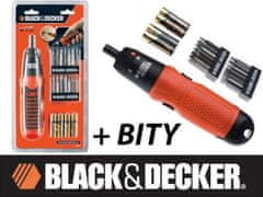 Black+Decker Wkrętak Elektryczny Śrubokręt Wkrętarka Black&Decker A7073+Zestaw Bitów 6V