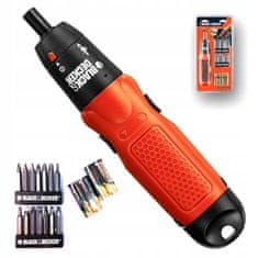 Black+Decker Wkrętak Elektryczny Śrubokręt Wkrętarka Black&Decker A7073+Zestaw Bitów 6V