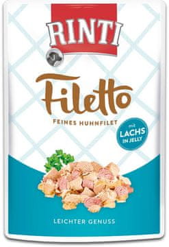 Rinti | Filetto | Pileći fileti u želeu - vrećica od 100 g - sa 100 g lososa