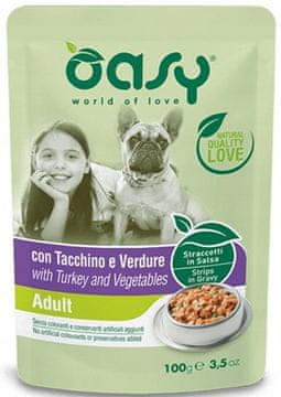 Oasy Dog | Trakice | Vrećica od 100 g - Odrasli pas | Puretina s povrćem 100 g