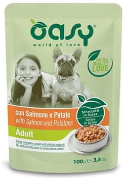 Oasy Dog | Trakice | Vrećica od 100 g - Odrasli pas | Losos s krumpirom 100 g