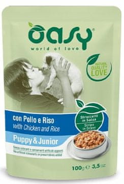 Oasy Dog | Trakice | Vrećica od 100 g - Štenci i juniori | Piletina s rižom 100 g