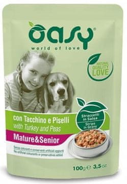 Oasy Dog | Trakice | Vrećica od 100 g - Za zrele i starije pse | Purica s graškom 100 g