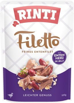Rinti | Filetto | Pileći fileti u želeu - vrećica od 100 g - Patka i pačja srca 100 g