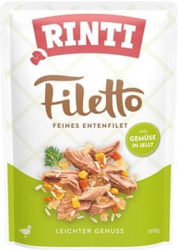 Rinti | Filetto | Pileći fileti u želeu - vrećica od 100 g - Patka s povrćem 100 g