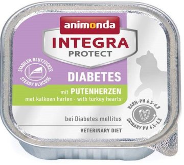 Animonda Cat | Integra Protect Diabetes | Mokra hrana za mačke s dijabetesom - pladanj od 100 g - pureća srca 100 g