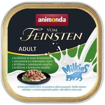 Animonda Cat | Vom Feinsten Adult Milkies | Mokra hrana za mačke u kremastom umaku - posuda od 100 g - Zec u kremastom umaku 0,1 kg