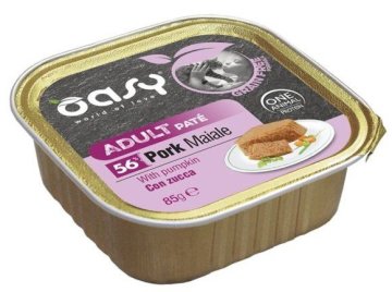 Oasy | Pašteta bez žitarica | Poslužavnik za paštetu bez žitarica za mačke 85 g - Svinjetina s bundevom 85 g