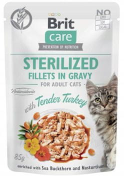 Brit Care Cat | Sterilizirano | Fileti u umaku za sterilizirane mačke 85 g - Puretina 85 g