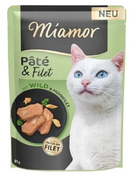 Miamor | Pašteta i file | Vrećica za mačke 85 g - Piletina s divljači 85 g
