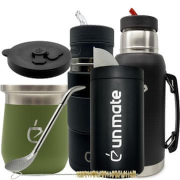 Un Mate Yerba mate Putni set 7 u 1: Termolid DualFlow, yerbomos, bombilla, matero