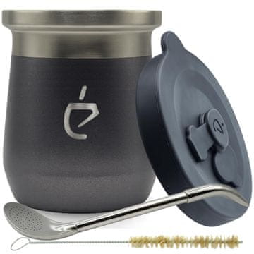 Un Mate REVOLUCIONARNI set za yerba mate Termolid DualFlow Gray PRO: matero, bombilla