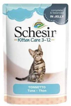Schesir | Njega mačića | Mokra hrana za mačiće - vrećica od 85 g - Tuna u želeu 85 g