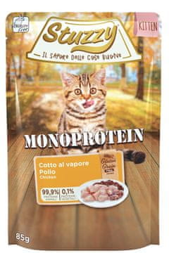 Schesir Stuzzy | Monoproteinska hrana za mačke | Vrećica od 85 g - Mačići | Svježa piletina 85 g