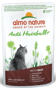 Almo Nature | Funkcionalno sredstvo protiv stvaranja dlačnih kuglica | Vrećica od 70 g - Govedina 70 g