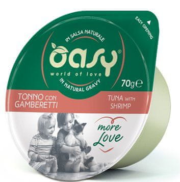 Oasy Cat | Više ljubavi | Zelena čaša 70 g - Tuna sa škampima 70 g