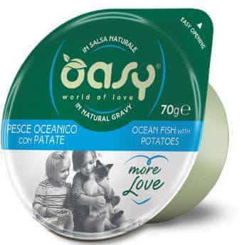 Oasy Cat | Više ljubavi | Zelena čaša 70g - Oceanska riba s krumpirom 70g