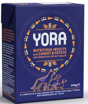 YORA Dog | Mokra hrana za pse s insektima 58% - Hrana s insektima, mrkvom i krumpirom 390 g