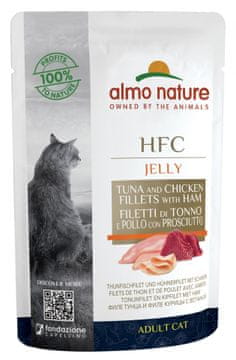 Almo Nature | HFC žele | Vrećica od 55 g - Tuna i pileći fileti sa šunkom 55 g