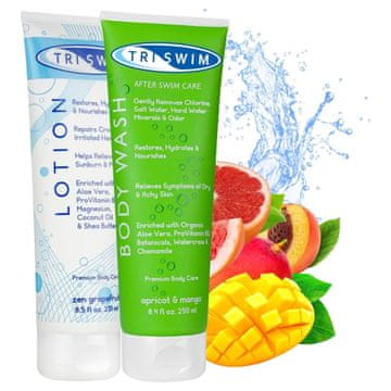 PO TRISWIM komplet za tijelo nakon bazena: gel za tuširanje, 250 ml + umirujući losion za tijelo, 251 ml