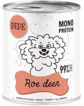 Paka Zwierzaka Pet Paka | Pepe | Mokra hrana za pse - konzerva 800 g - Srna | Sarna 800 g