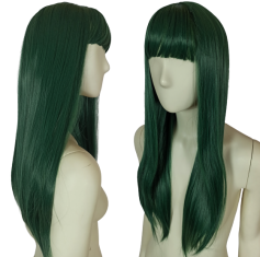 Zelena perika s ravnim šiškama Tsuyu Asui cosplay