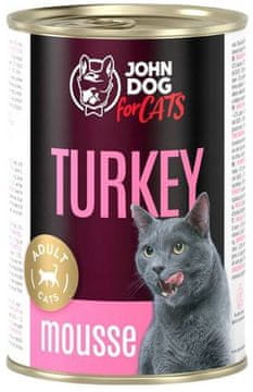 John Dog za mačke | Odrasle mačke | Mousse 400g - Mousse od puretine 400g