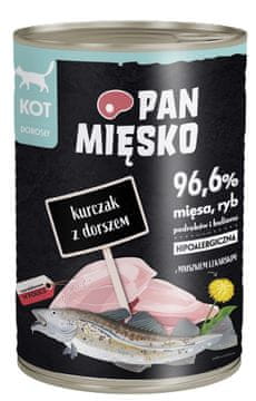 Pan Mięsko Mr. Meat | Hrana za mačke | Konzerva 400 g - Odrasla mačka | Piletina s bakalarom 400 g