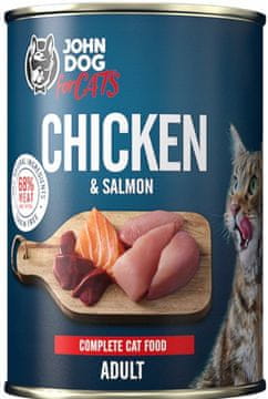 John Dog Jane Cat | Odrasla mačka | Konzerva od 400 g - Piletina i losos 400 g