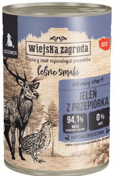 Wiejska Zagroda | Šumski okusi Junior | Mokra hrana za pse 400 g - Jelen s prepelicom 0,4 kg