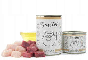 Gussto Cat | Svježe | Konzerva 400 g - Svježa teletina i zečetina | Teletina sa zečetinom 400 g